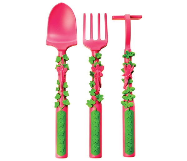 Constructive Eating Garden Fairy Utensils Set for Kids with Garden Rake Fairy fork, Garden Shovel Fairy spoon and Garden Hoe pusher