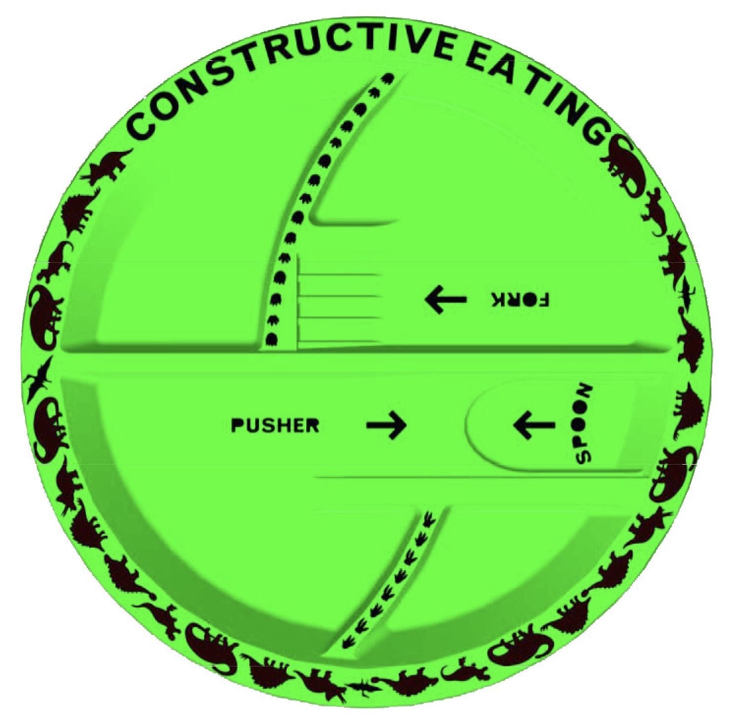 Constructive Eating Dinosaur Plate - Green